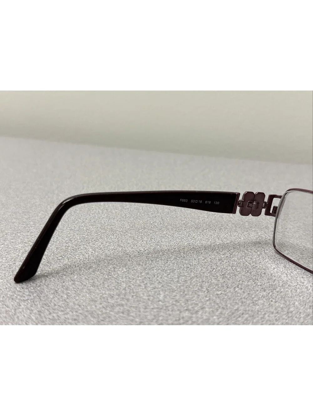 Fendi Eyeglasses F883 618 Burgundy Rectangular Metal Frames Women 53[]16-130